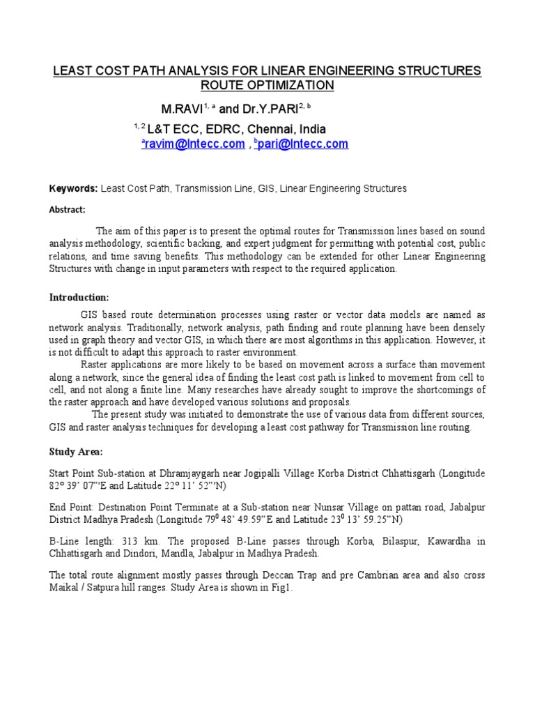 7..GIS 12 Least Cost Path Analysis For Linear Engineering Structures ...
