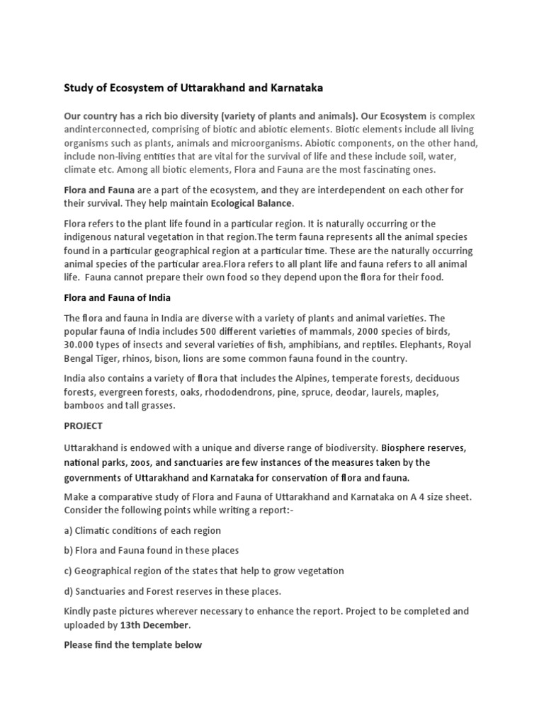 Study Of Ecosystem Of Uttarakhand And Karnataka Pdf Forests