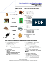 Learnenglish Kids Abc Animals: Part 1: Match The Words and The Animals: Aardvark Part 2: Read and Guess The Answers!