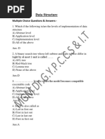 Data Structure: Multiple Choice Questions & Answers