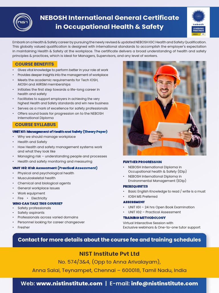 NEBOSH - IGC Brochure PDF | PDF | Occupational Safety And Health | Business