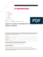 Types of Loads Considered For Piping Stress Analysis: Search..