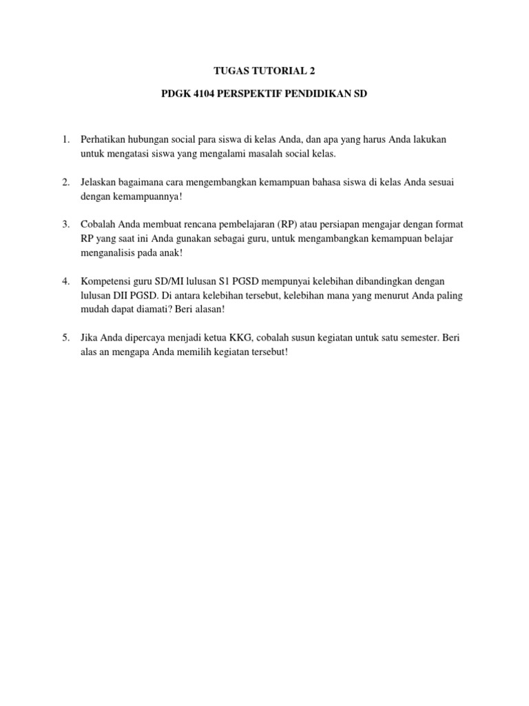 Tugas Tutorial 2 PDF | PDF | Karier & Perkembangan