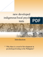 New Developed Indigenous/local Psychological Tests