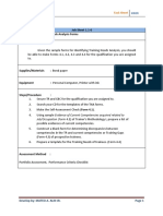 Job Sheet 1.1-6 Title: Prepare Training Needs Analysis Forms Performance Objective