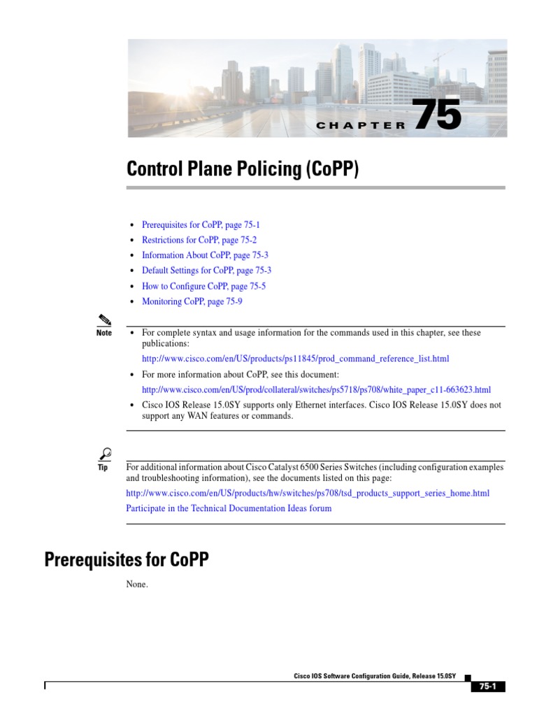 Configuring Cisco Control Plane Policing | PDF | Router (Computing ...