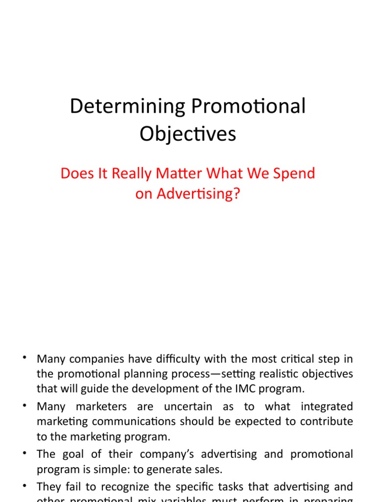 Setting Effective Promotional Objectives | PDF | Marketing | Advertising