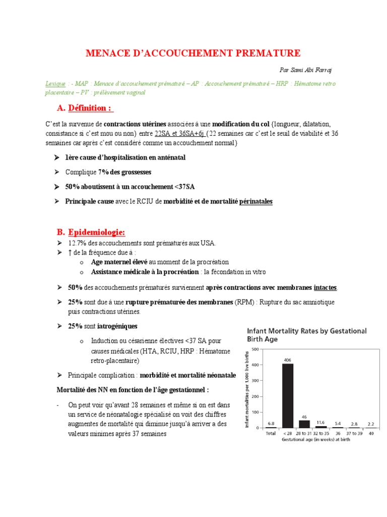 Menace D Accouchement Premature Pdf Accouchement Enfant Premature