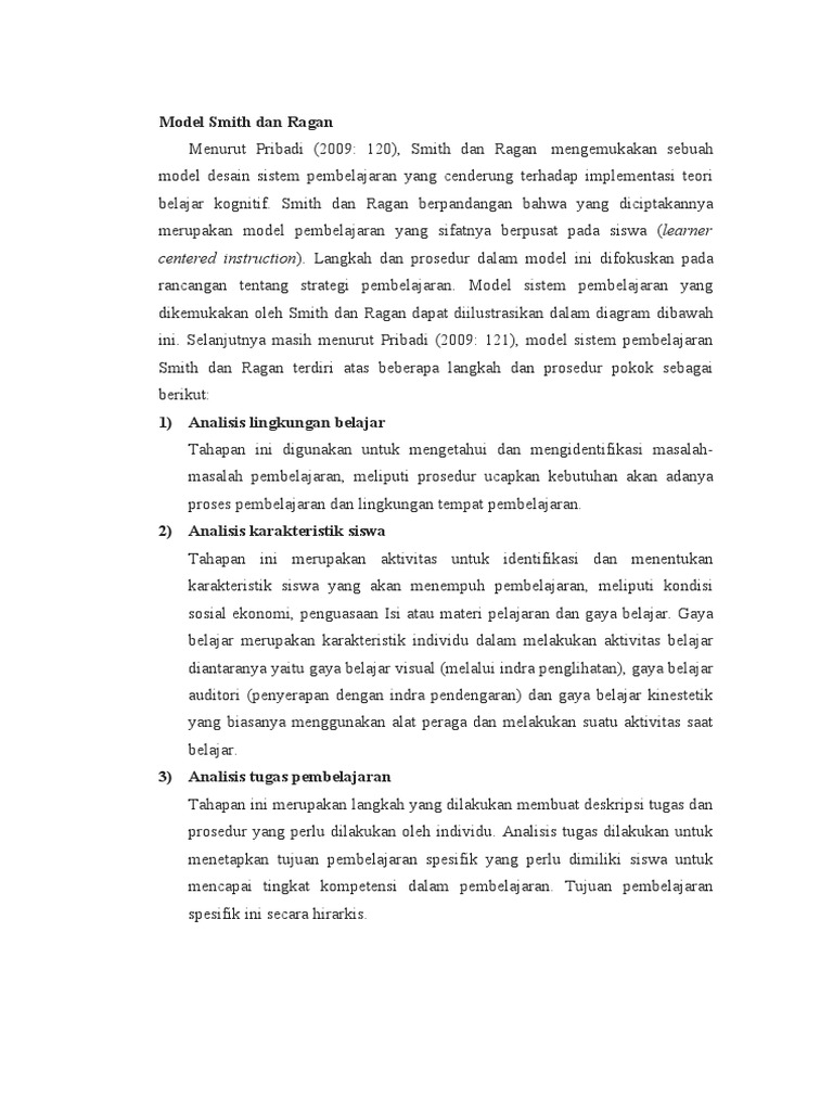 Model Desain Pembelajaran Smith dan Ragan | PDF | Karier & Perkembangan