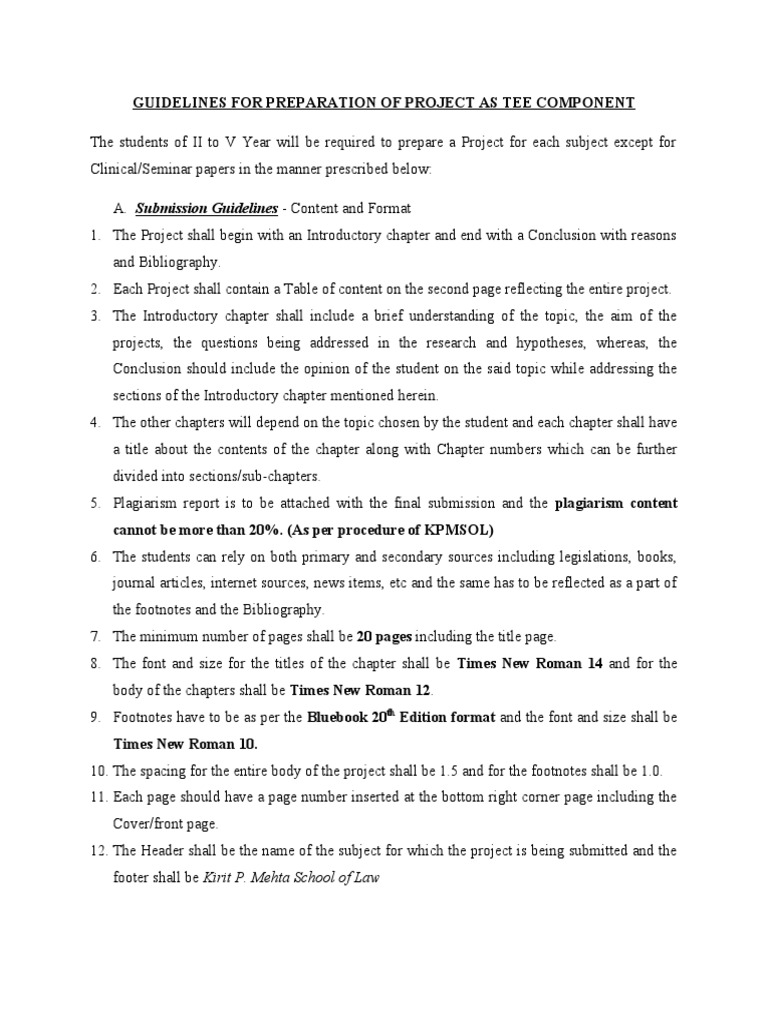 Project Guidelines for Students | PDF | Plagiarism | Communication