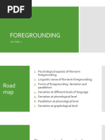 Lecture 2 - Foregrounding