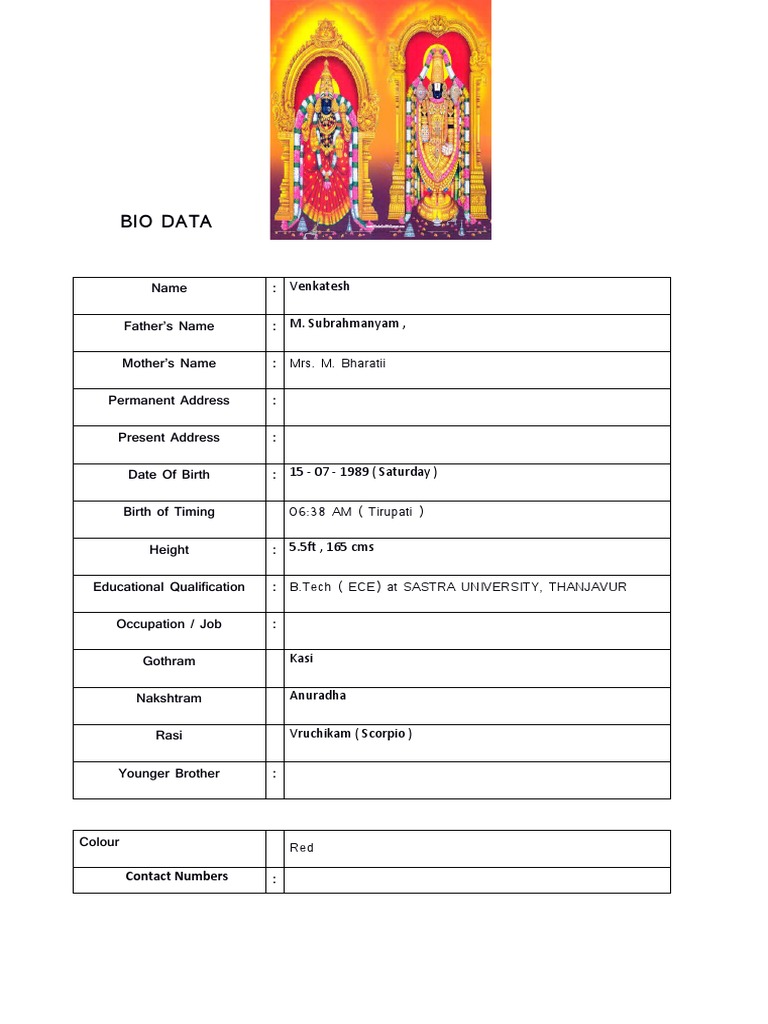 Bio - Data 2 1 | PDF