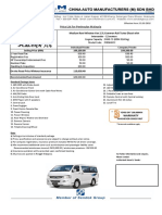 Price List For Peninsular Malaysia: Medium Roof Window Van 2.5L Common Rail Turbo Diesel With Intercooler - 12 Seaters