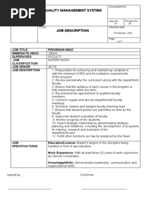 JOB DESCRIPTION