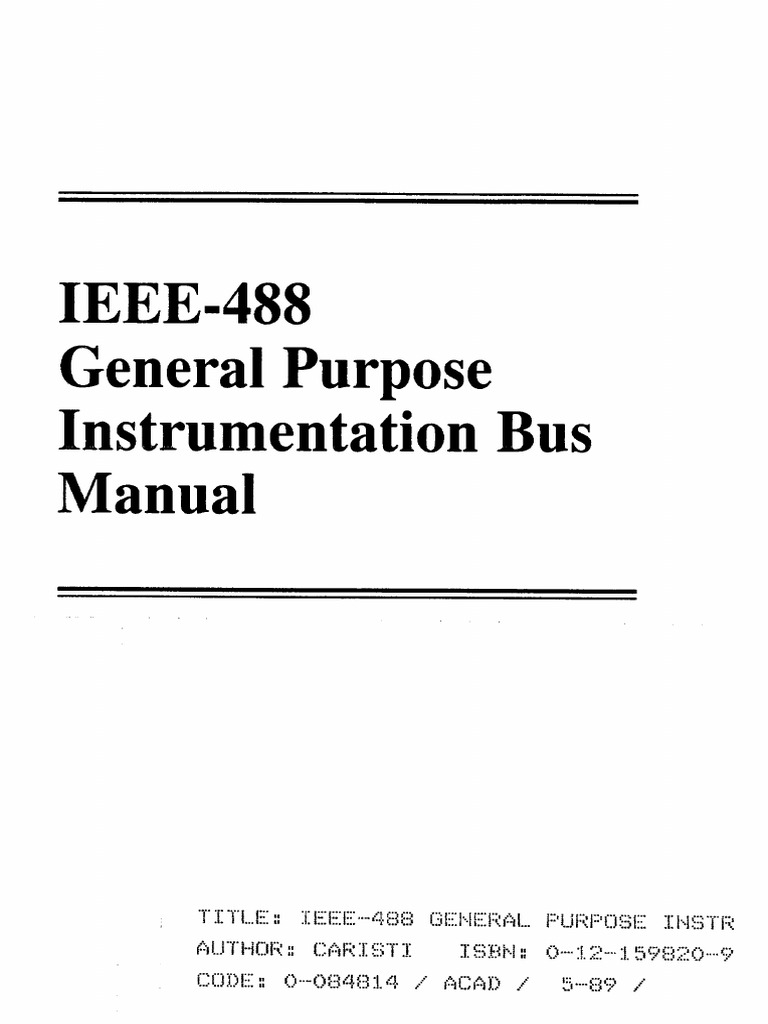 Ieee 488 General Purpose Instrumentation Bus Manua | PDF
