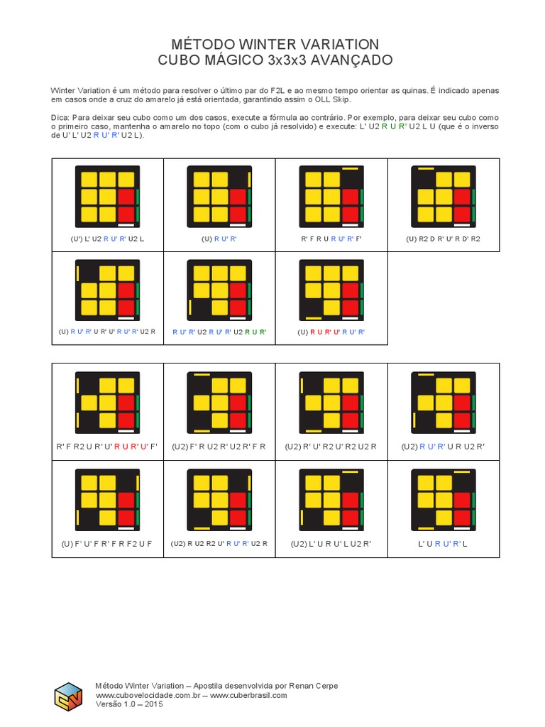 Método Winter Variation para Cubo Mágico | PDF
