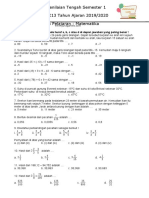 Soal PTS Matematika Kelas 6 Semester 1 K13 Tahun 2019