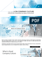 Return On Company Culture: A Practical Guide To Strengthening Your Company'S Culture in 30 Days