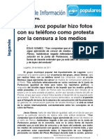 Protesta de Jesús Gómez (Portavoz Del PP en Leganés) Ante La Censura de Los Reporteros Gráficos en El Pleno Municipal