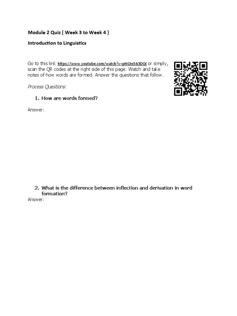 Module 2 Quiz Intro. To Linguistics | PDF