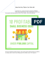 10 Small Business Ideas That Any Filipino Can Start With P100,000 or Less