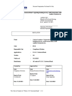 Code of Conduct "Universal Bank" Regarding Banking Secrecy, Staff Transactions, Staff Conflict of Interest Etc