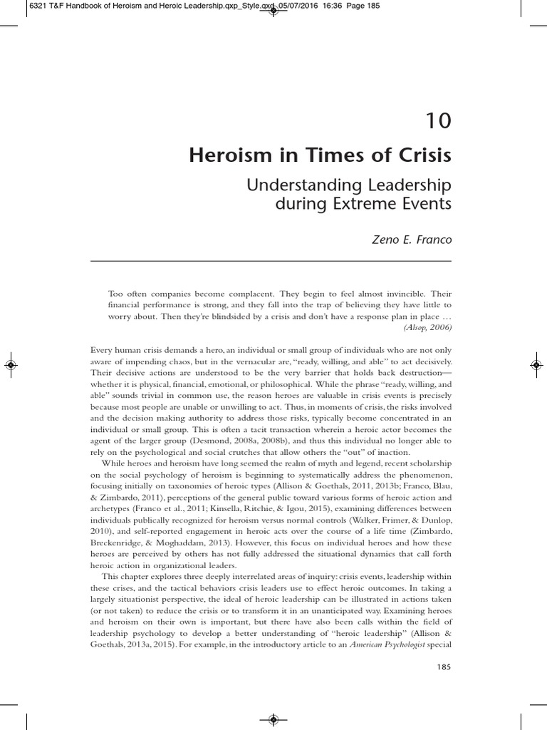 Heroism in Times of Crisis Understanding PDF | PDF | Leadership | Hero