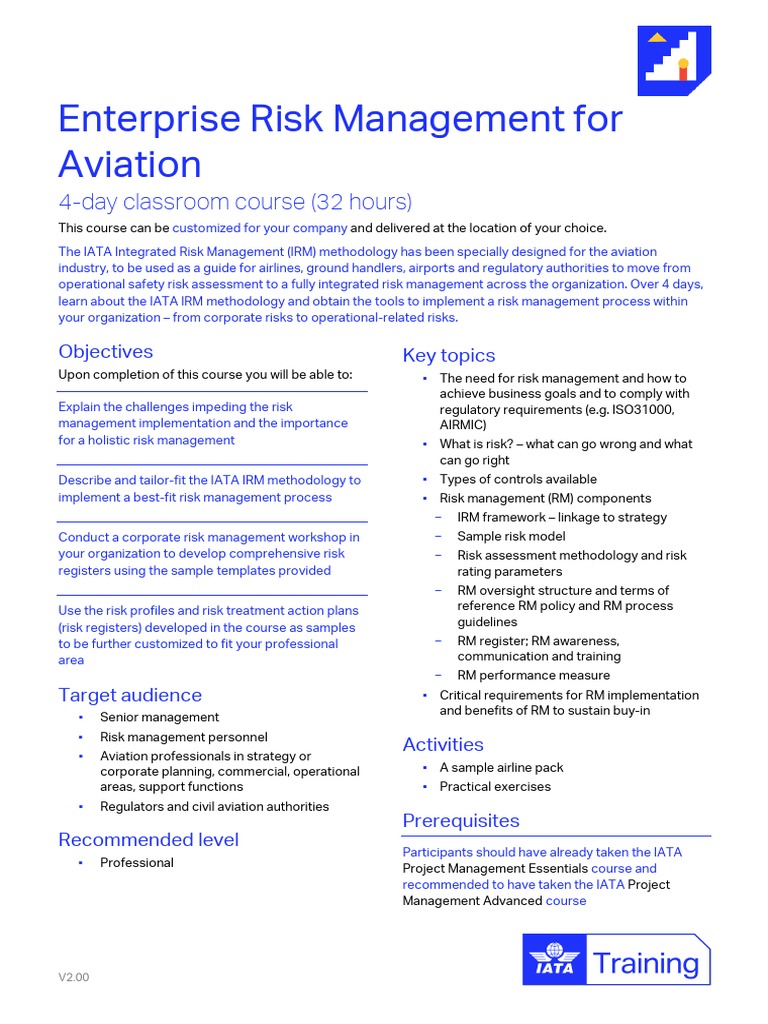 Aviation Enterprise Risk Management Course | PDF | Risk Management | Risk