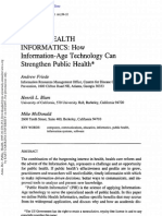 Public Health Informatics How Infomration Age Technology Can Strengthen Public Health