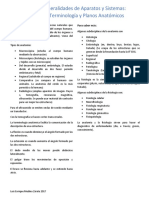 Tema 1. Generalidades de Aparatos y Sistemas, Definición, Terminología y Planos Anatómicos