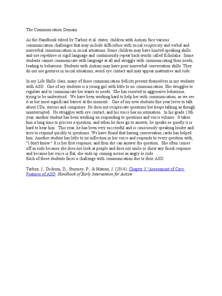 Communication Challenges in Autism | PDF