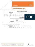 Grade Thresholds - June 2017: Cambridge IGCSE (9-1) First Language English (0627)