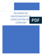 Resumen del procedimiento de conciliación ante CONDUSEF