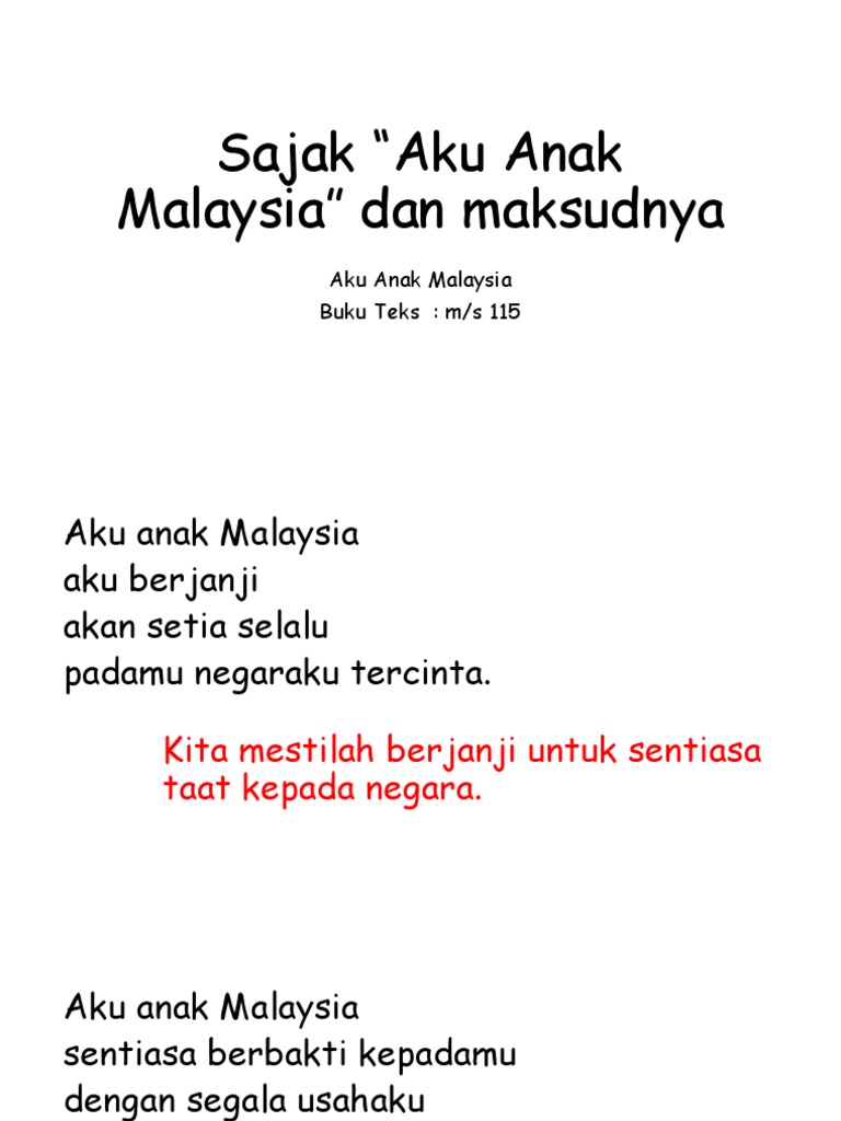 Sajak Aku Anak Malaysia Pdf