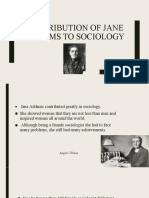 Contribution of Jane Addams To Sociology