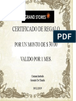 Certificado De Regalo GS 2