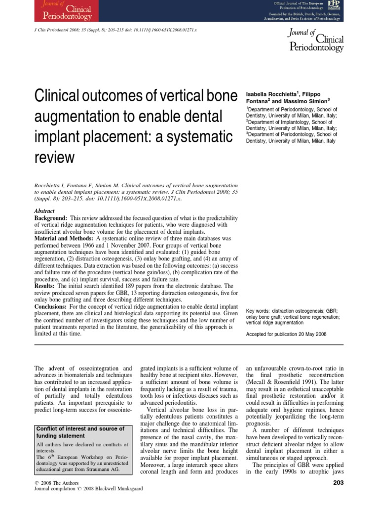 Clinical of Vertical Bone Augmentation To Enable Dental