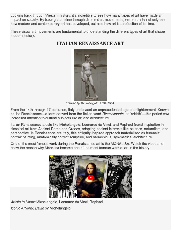 Understanding Major Art Movements Through History | PDF | Impressionism ...