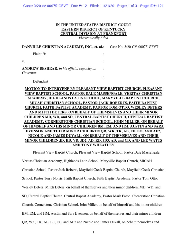 MotionToIntervene AsFiled PDF Federal Rules Of Civil Procedure