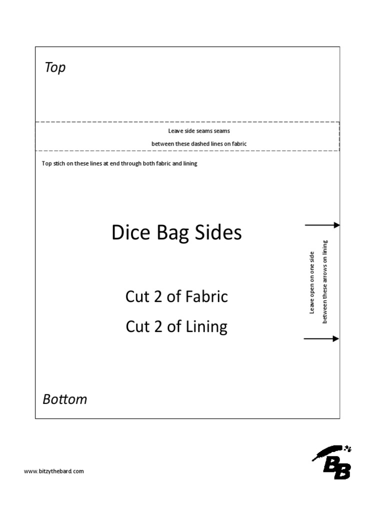 Dice Bag Sewing Pattern PDF