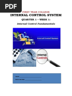 Internal Control System: Quarter 1 - Week 1