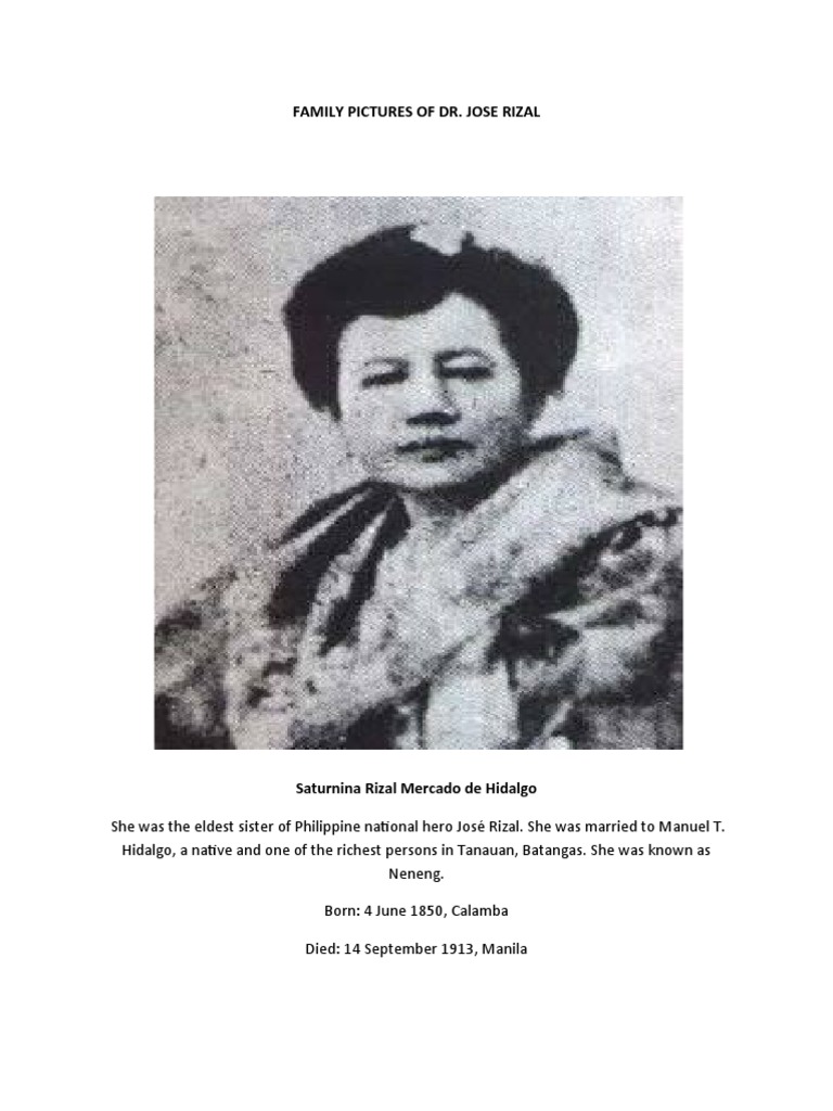 Rizal Family Portraits and Profiles | PDF | Philippines