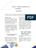 Análisis estadístico de resultados del procesamiento y clasificación de imágenes