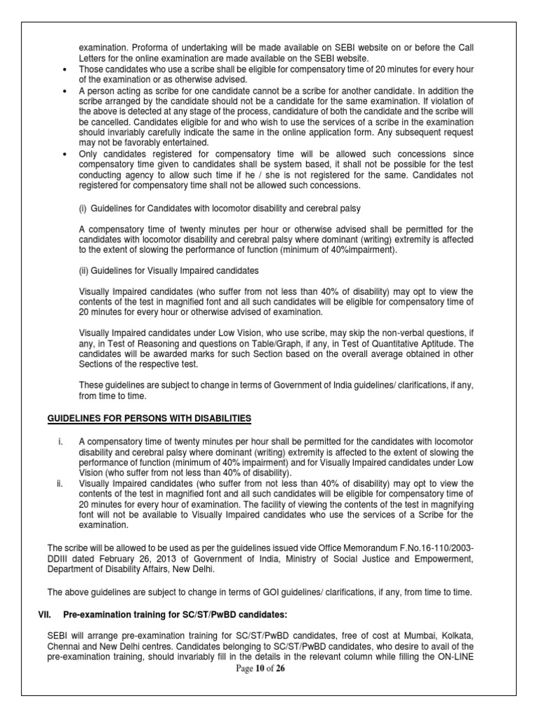 Guidelines For Persons With Disabilities PDF Visual Impairment