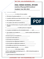 CBSE Class 6 Playing With Numbers Worksheet