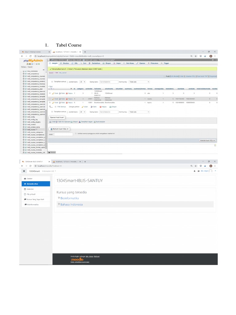 Struktur Database Moodle dan Relasinya | PDF