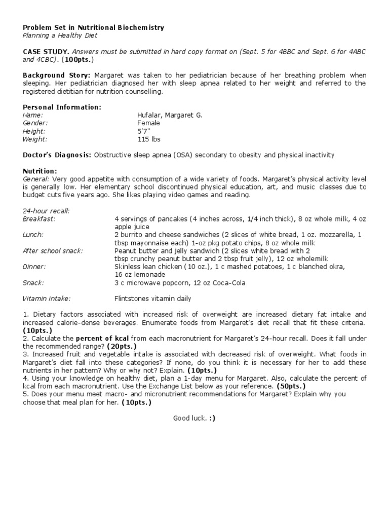 Nutritional Biochemistry Case Study | PDF | Beef | Vegetables
