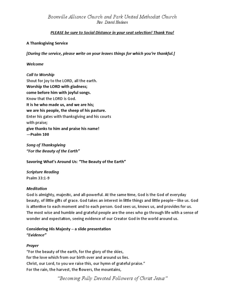 Boonville Alliance Church and Park United Methodist Church Rev. David