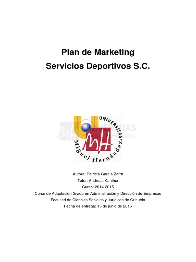 Plan de Marketing Deportivo Villajoyosa | PDF | Deportes | Marketing