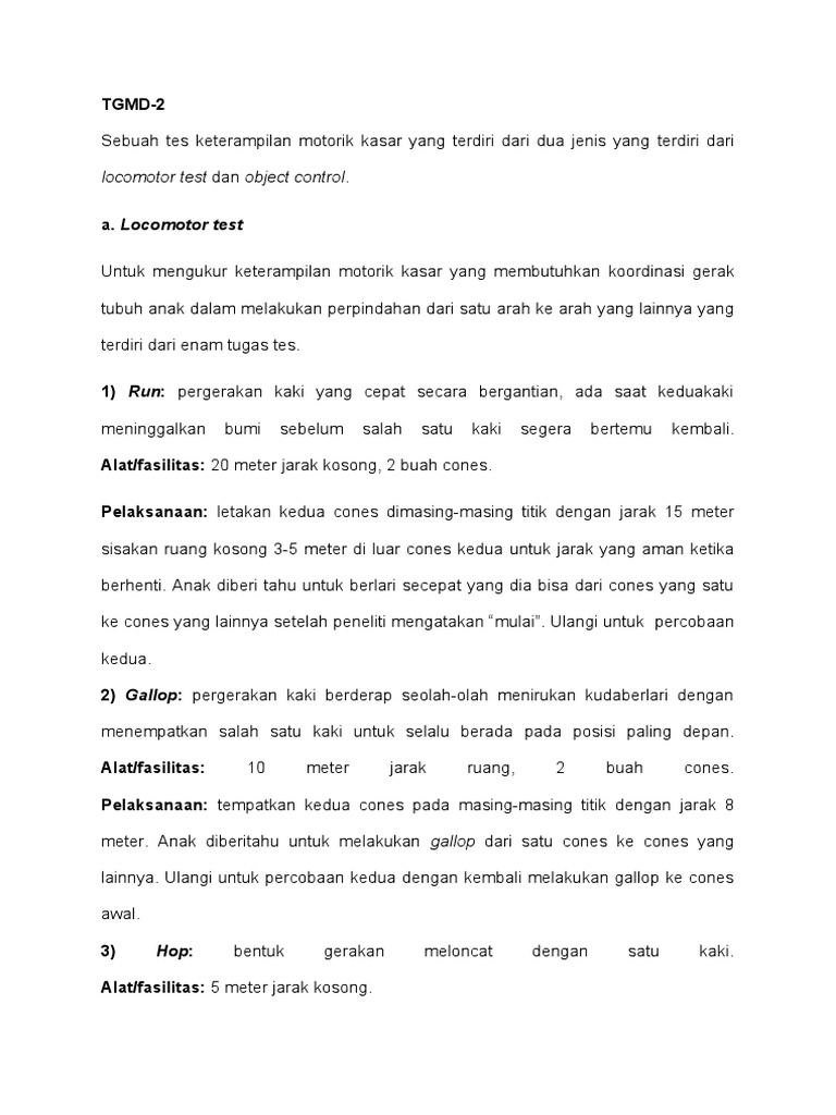 Instrumen TGMD | PDF